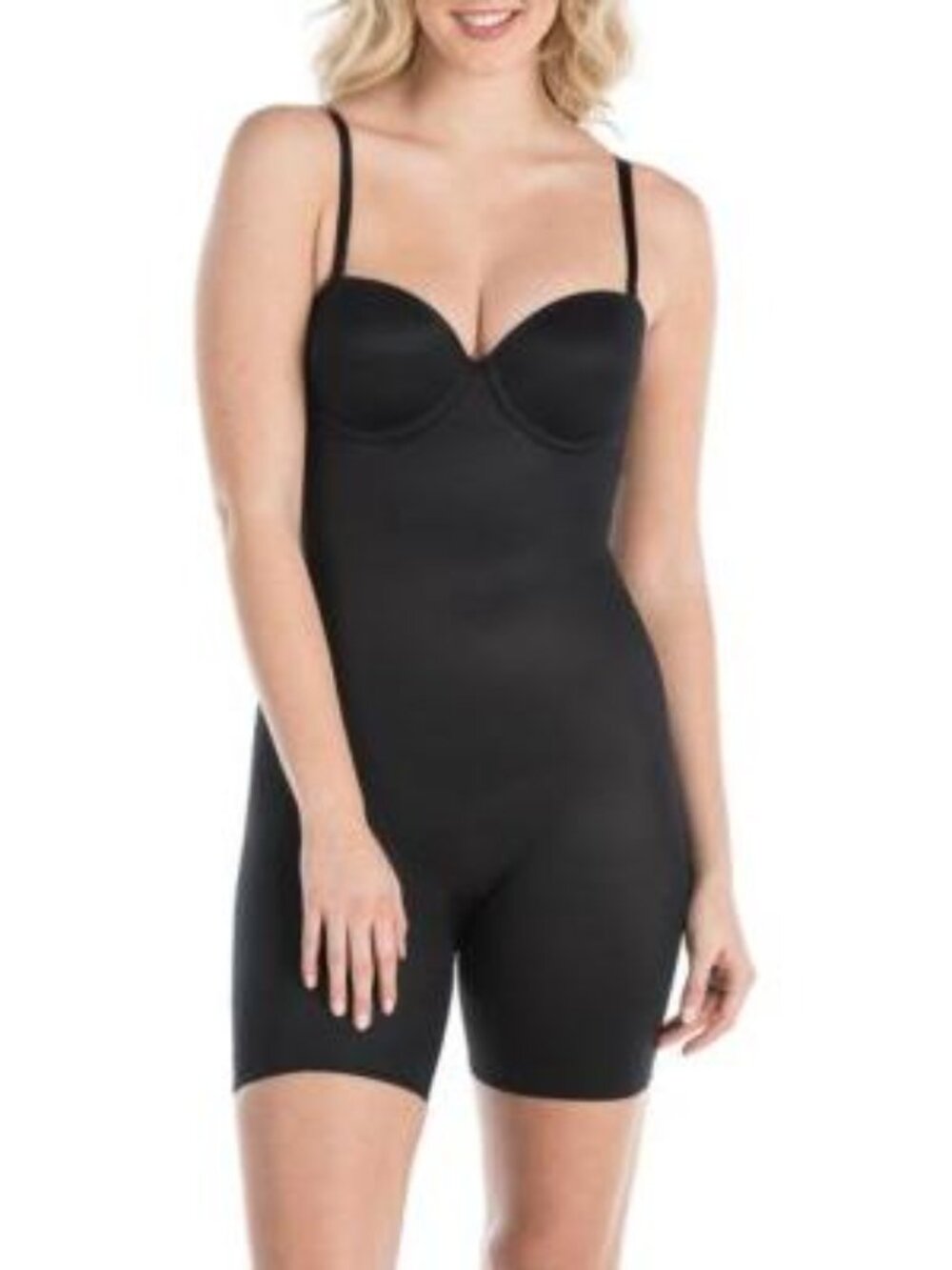 SPANX Assets Red Hot Label Strapless Cupped Bodysuit Medium Control Black M